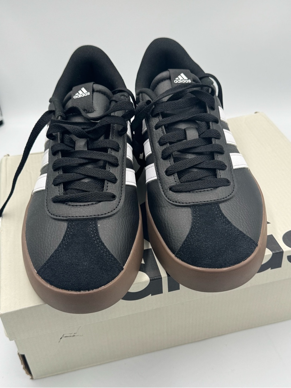 Adidas VL Court 3.0 Sneakers Black White Gum Sole Men’s Size 8 New in Box - Picture 7 of 12
